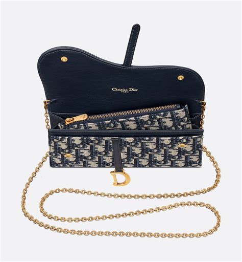 dior oblique saddle wallet 價錢|Long Saddle Wallet with Chain Blue Dior Oblique Jacquard.